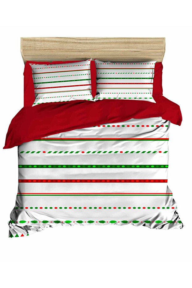 New Year's Cheerful Lines Digital Duvet Cover Set