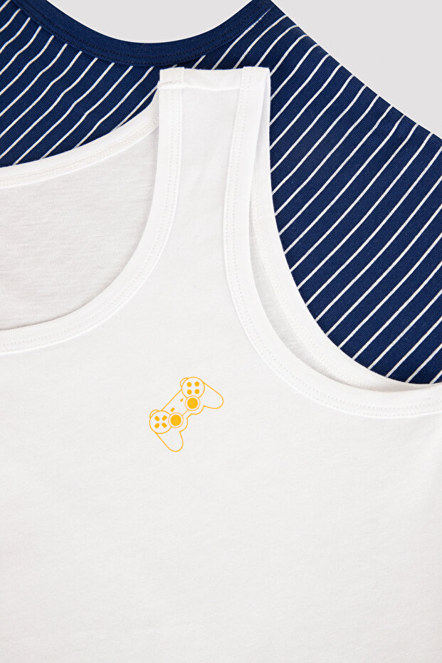 قميص داخلي للأولاد متعدد الألوان مكون من قطعتين - 2