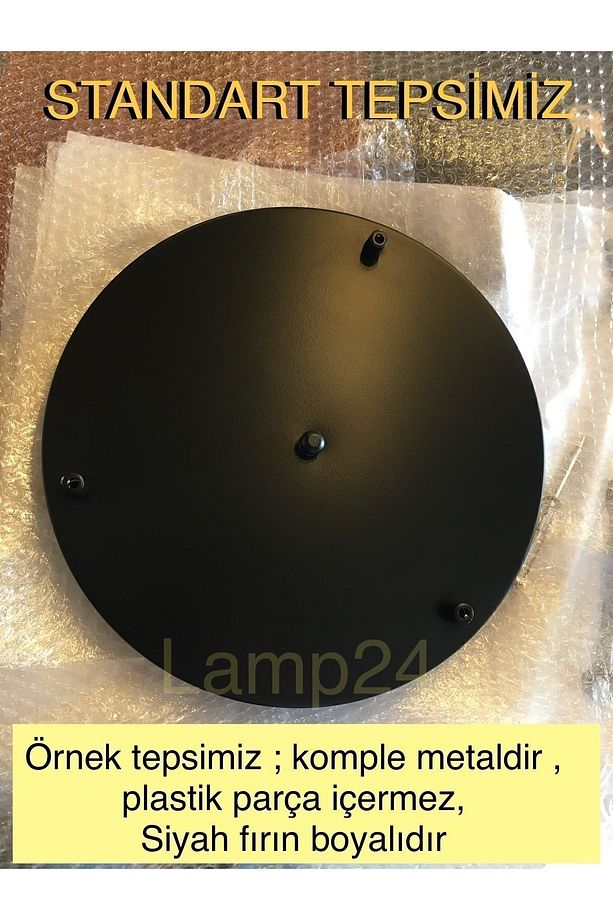 Rosa 3'lü Bal Glop Camlı Modern Avize - Eskitme Aksesuarlı - Salon Avizesi - Oturma Odası Avizesi - 3