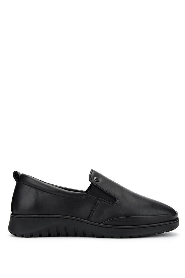 Woman's Genuine Leather Black Leather Casual Shoes