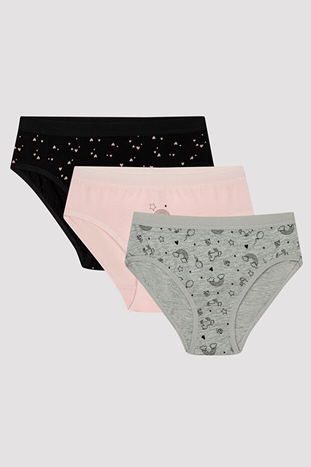 Girl's Dark Unicorn 3-Piece Slip Panties