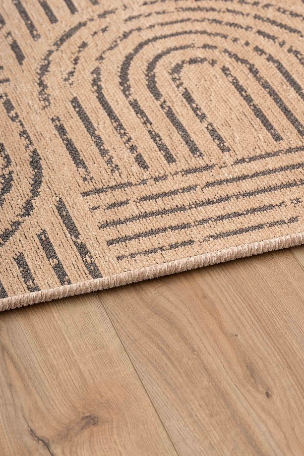 Moreno Viskon Dokuma Halı Kaymaz Taban Yıkanabilir Bej Salon Halısı 1355 - 4