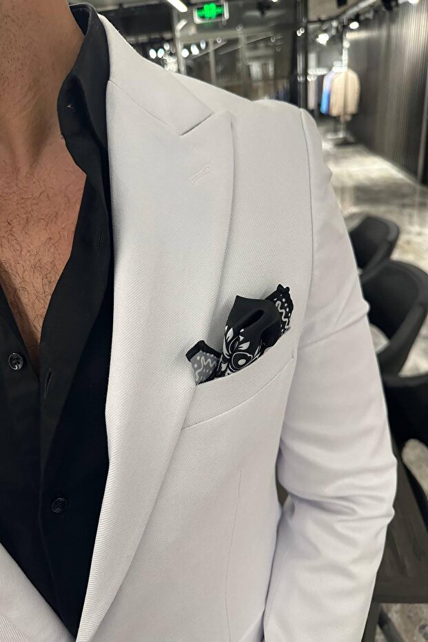 YARIM ASTAR BEYAZ CEKET - 6