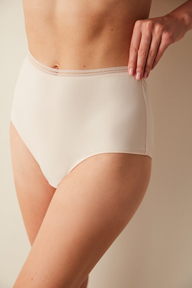 Cotton Light Pink Easy Cotton Trim Highrise Panties