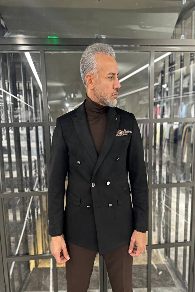 Süet Kruvaze Ceket - 2