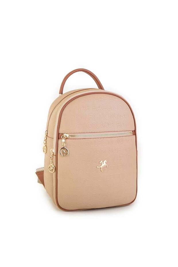 Women's Backpack Sand Tan Embossed
