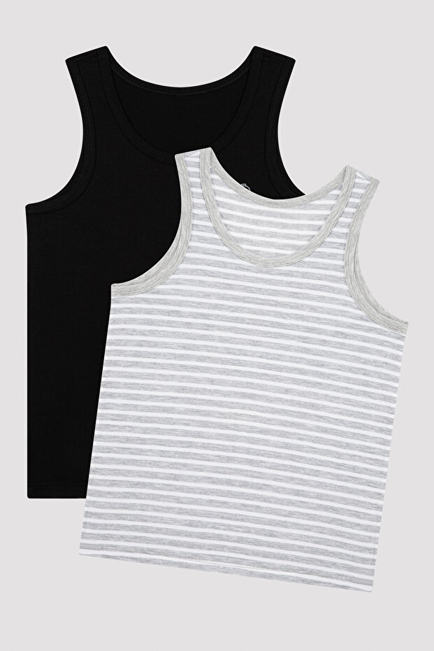 قميص داخلي منقوش للأولاد متعدد الألوان مكون من قطعتين - 5