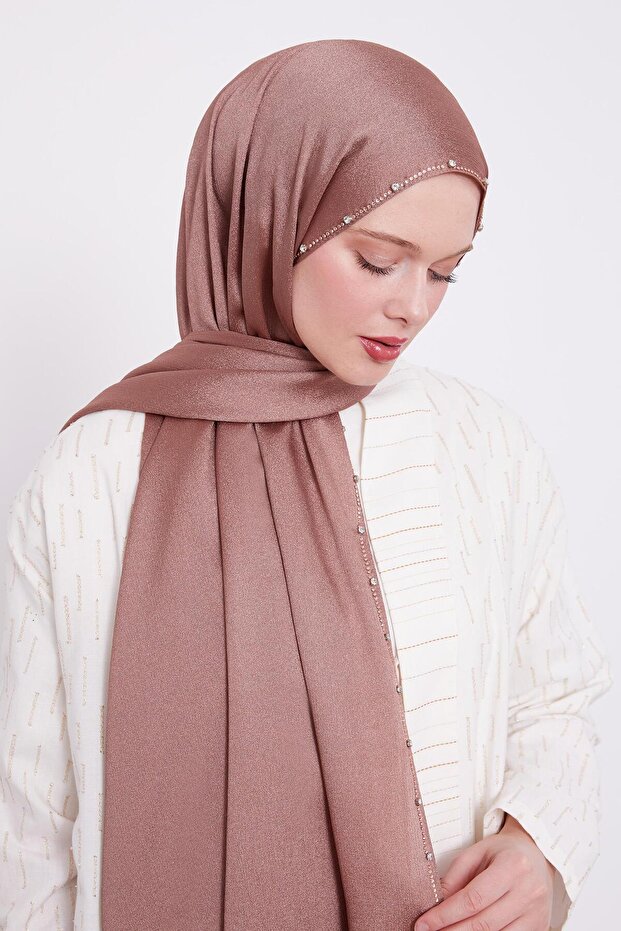 Gül Tek Taşlı Diamond Şal - 3