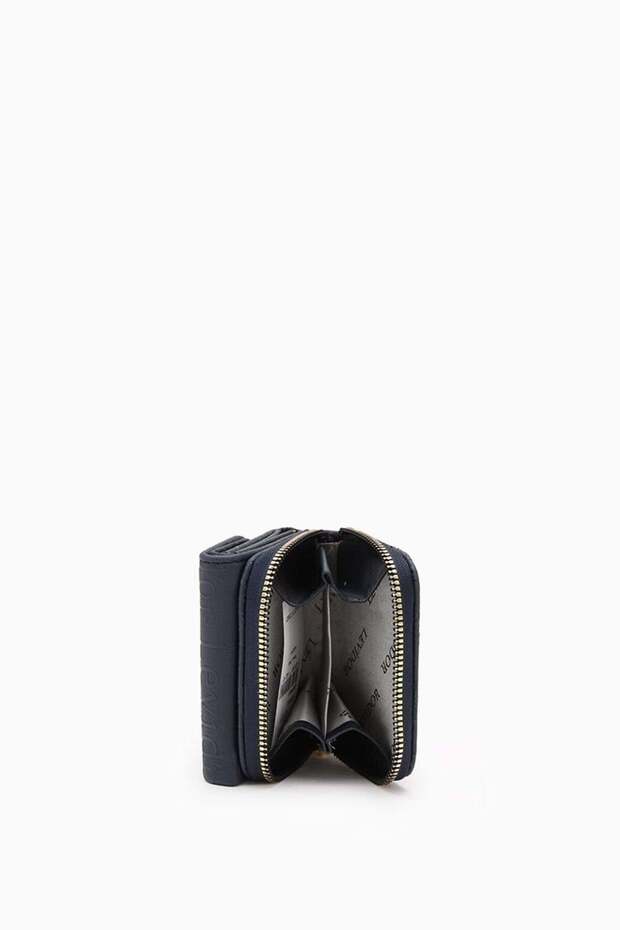 محفظة بنمط منقوش باللون الأزرق الداكن - 5