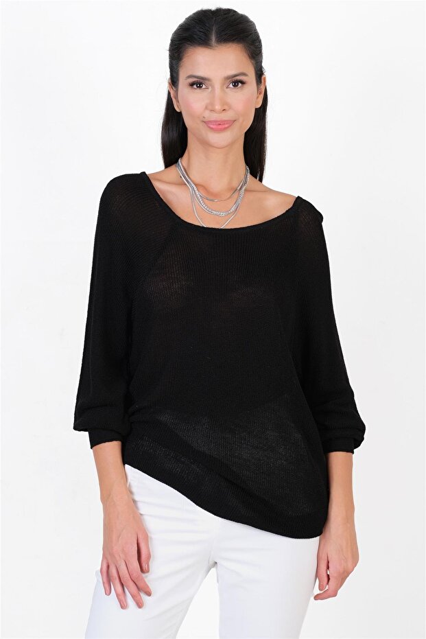 Duquenne U Yaka Triko SİYAH - 1