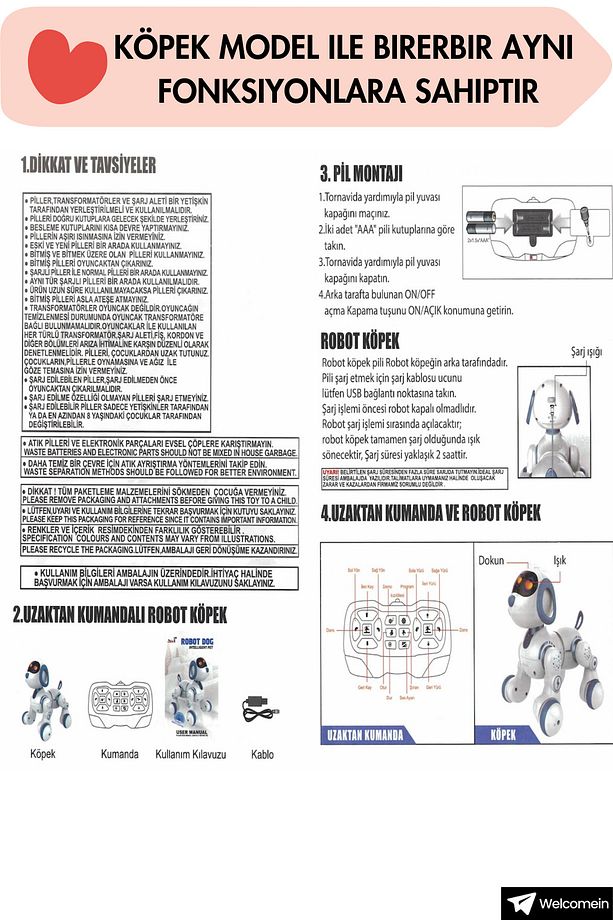 Oyuncak 30 Fonksiyonlu Uzaktan Kumandalı Şarjlı Sesli Işıklı Dokunma Algılama&Programlama Robot Kedi - 6