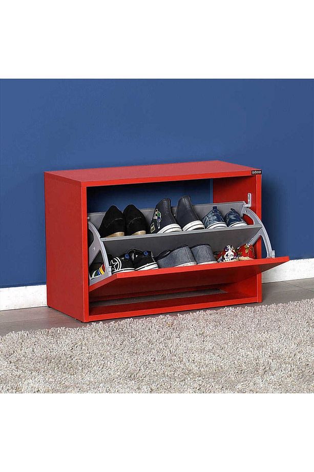 Step Oturaklı Ayakkabılık-kırmızı 60x42x30 Cm (gxyxd) - 2