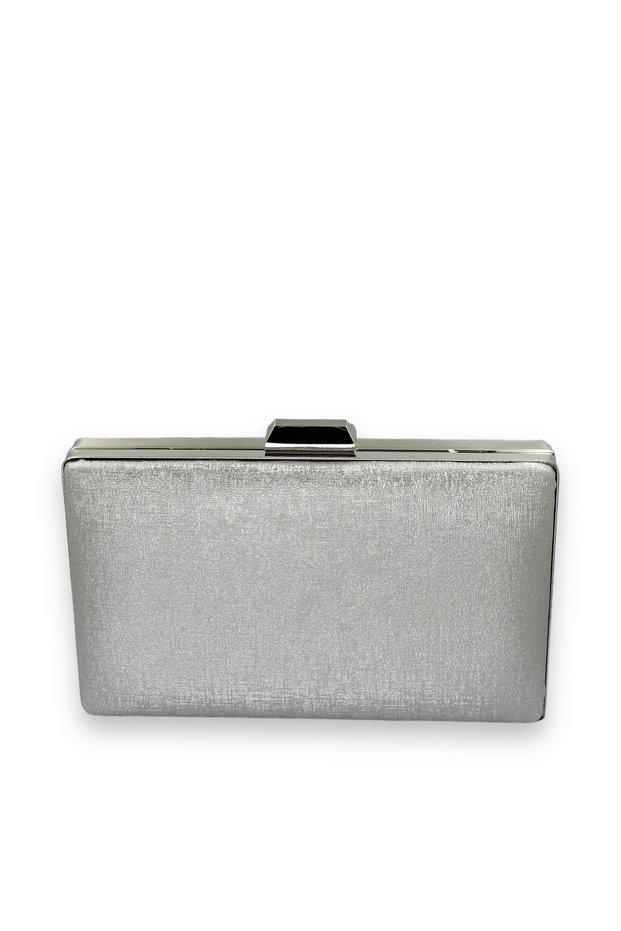 Silver Gray Lamé Anti-Scratch Matte Leather 2026 New Season Metal Case Evening Dress Bag Engagement Wedding Graduation