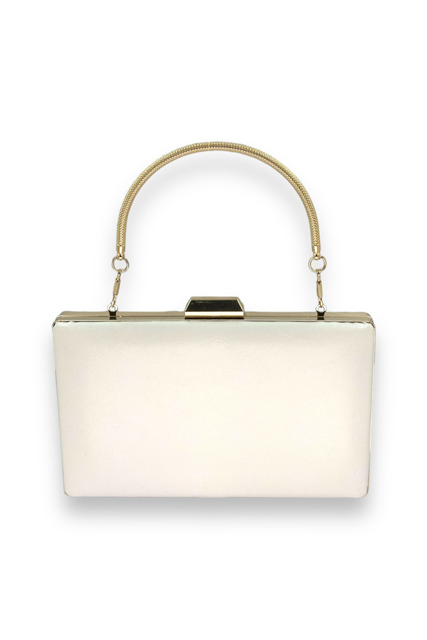 Ecru Crinkled Patent Leather Evening Dress Bag Evening Bag Wedding Engagement Henna Bag