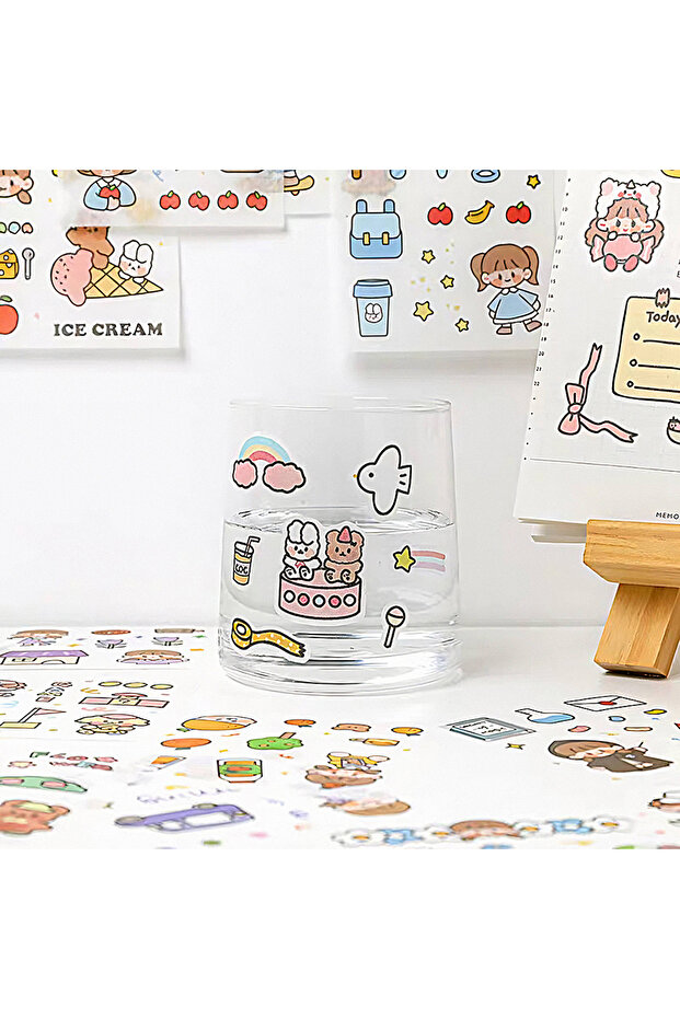 Cutecute Planet - 100 Sheets 4 Compartment Sticker Set - Bullet Journal (Ggk-Dz080) - 3