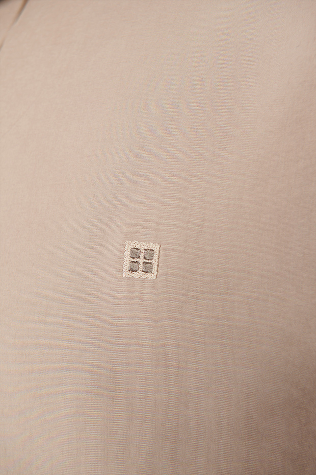 Erkek Bej Soft Touch Alttan Britli Yaka Soft Touch Oversize Fit Gömlek A41Y2168 - 7