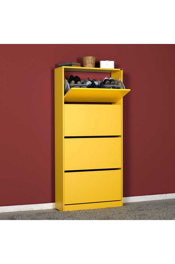 Flat Duo 4 Katlı Geniş Ayakkabılık-sarı 73x157x26 Cm (gxyxd) - 2