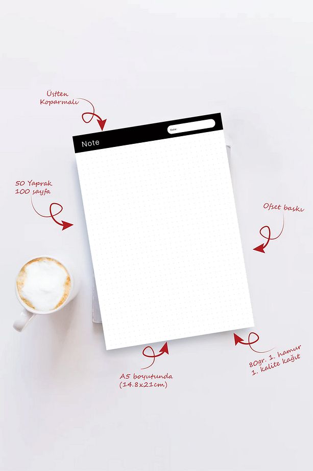 A5 Notepad Bloknot Defter 50 Yaprak - 3