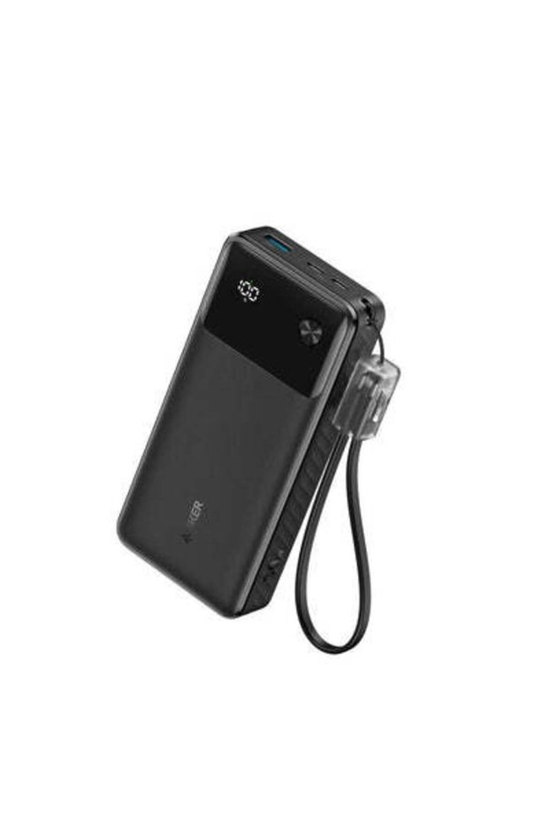 30W Smart Display Power Bank, 20000 mAh, Lanyard Cable Clip, Black