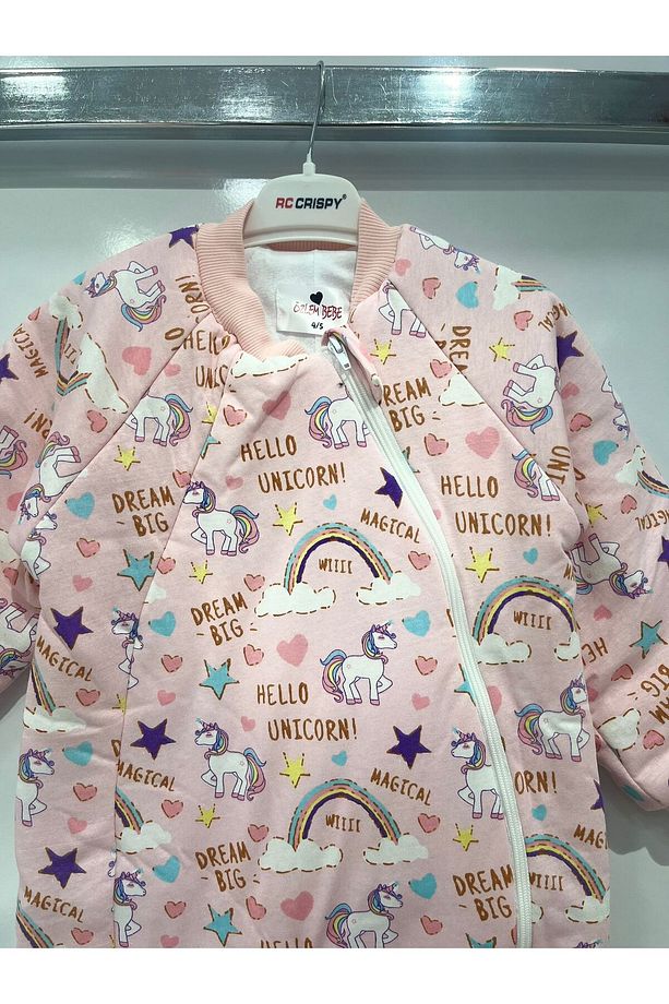 Elyaflı Ve Fermuarlı Unicorn Desenli Kışlık Çocuk Uyku Tulumu Unisex - 2