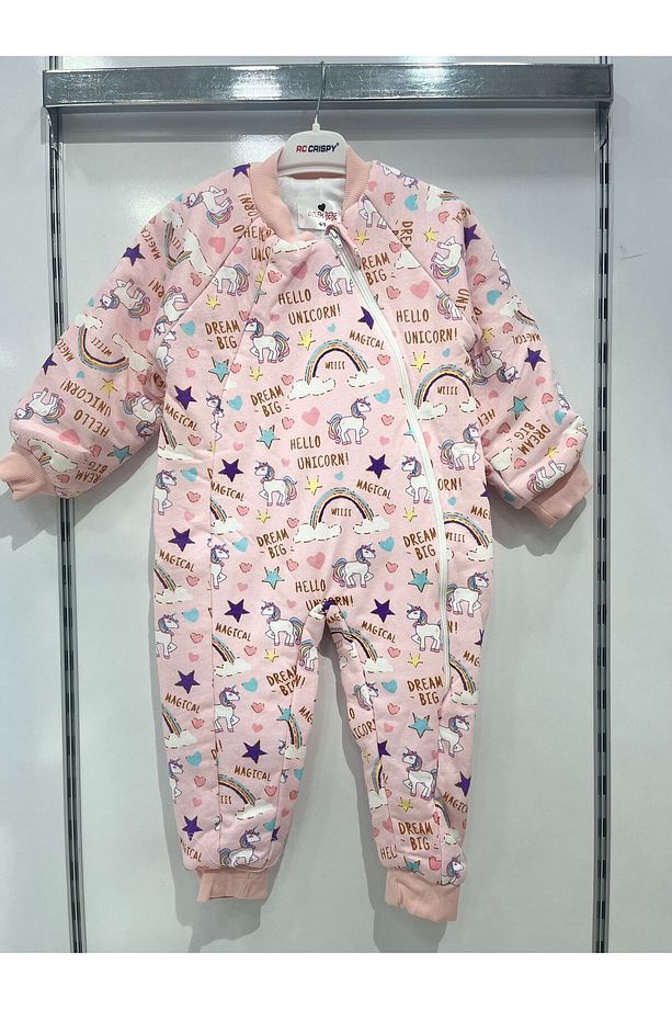 Elyaflı Ve Fermuarlı Unicorn Desenli Kışlık Çocuk Uyku Tulumu Unisex - 1