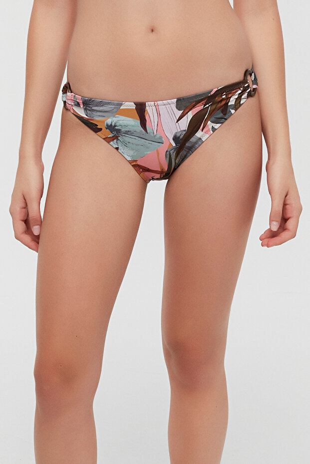 Multicolored Tropic Side Bikini Bottom - 1