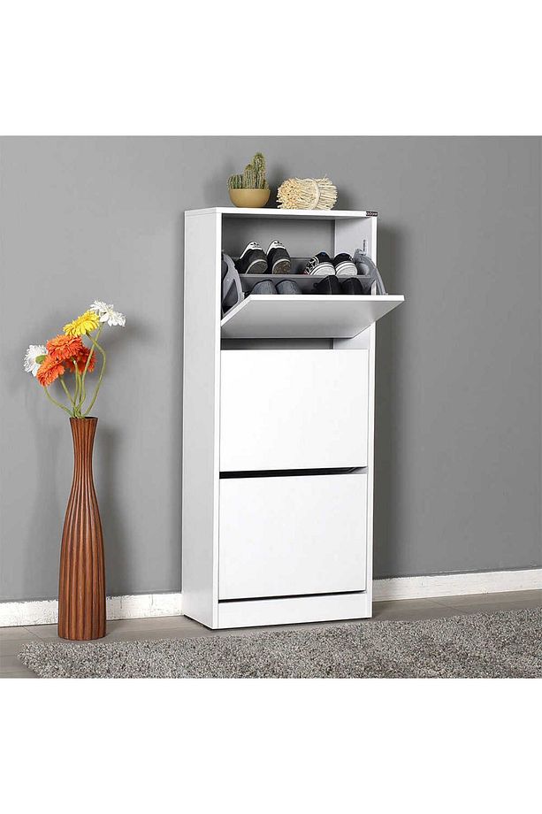 Flat Duo 3 Katlı Ayakkabılık-mat Beyaz 51x119x26 Cm (gxyxd) - 6