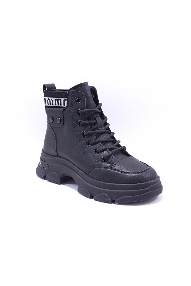 24K310-7 Triko boğazlı deri Bot  ( kalıbı 1 numara küçüktür ) - 2