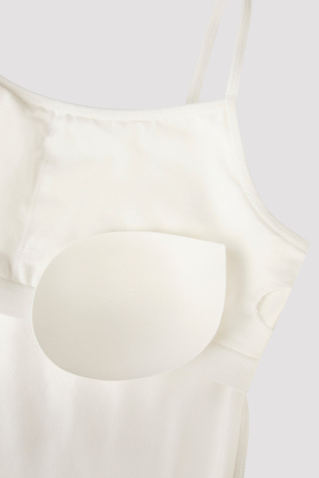 Beyaz Kız Çocuk Basic Pedli Atlet - 2