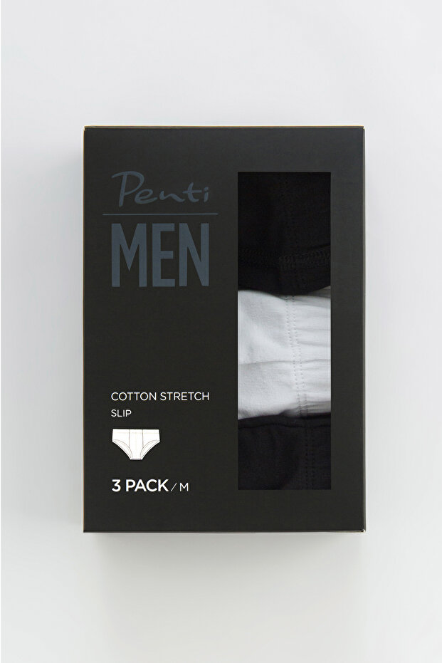 Siyah Basic 3lü Slip Külot - 4