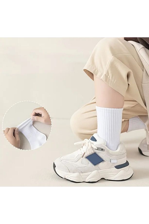 çorap evreni unisex 6'lı Beyaz Düz Tenis Çorap - 3