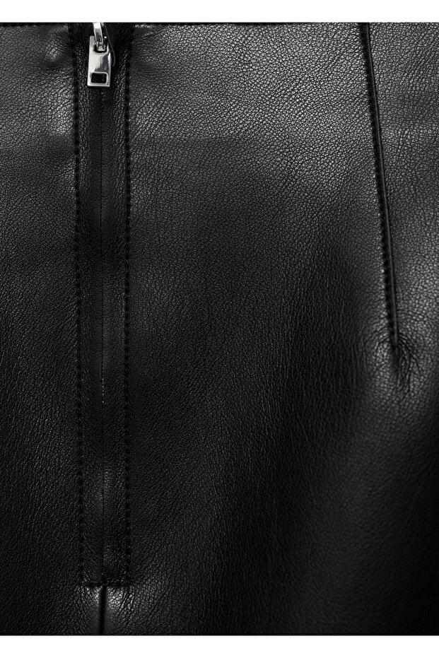 Yılan derisi görünümlü mini etek - 7