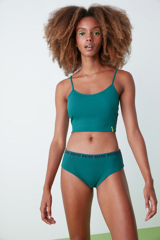 Bu4u Removable Padded Crop Atlet - 3