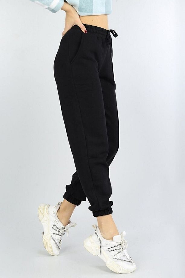 Unisex 2ip Örme Kumaş Baskısız Cepli Eşofman Altı - 2