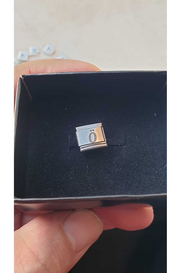 İTALYAN ÇELİK CHARM NOMİ ÇELİK CHARM Ö HARFİ İSİM TARİH BAŞ HARF YAZILIR 9 MM  FMACCESORİES - 2