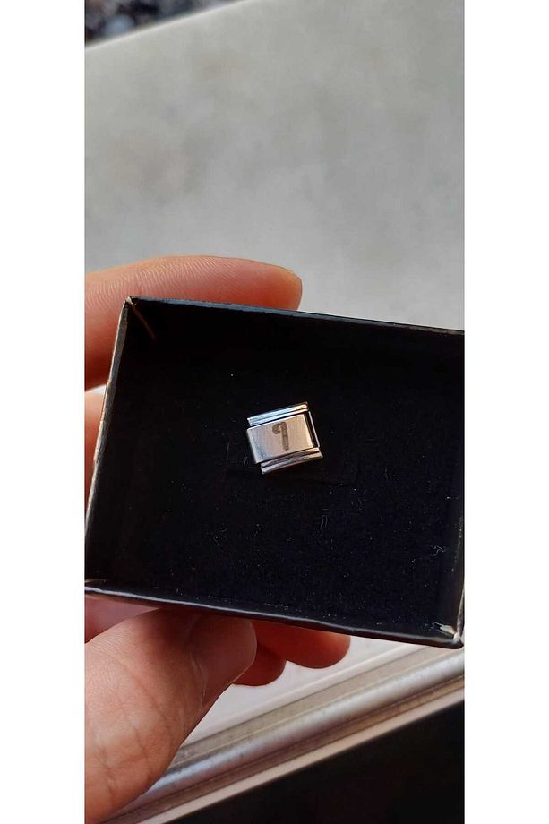 İTALYAN ÇELİK CHARM NOMİ ÇELİK CHARM I HARFİ İSİM TARİH BAŞ HARF YAZILIR 9 MM  FMACCESORİES - 1