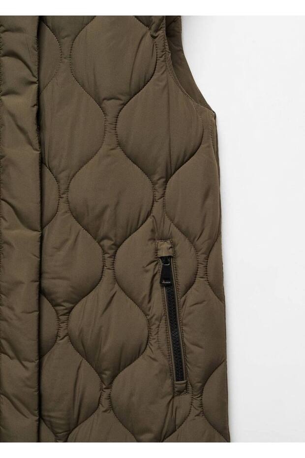 Uzun kapitone yelek - 7