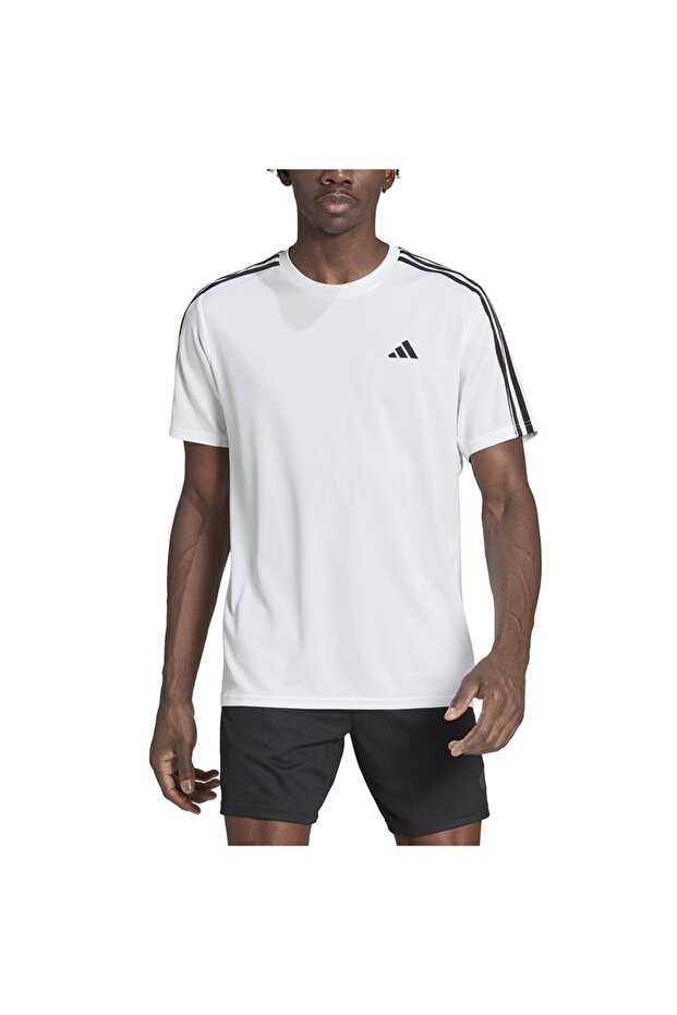 Train Essentials 3-Stripes Beyaz Erkek T-Shirt IB8151 - 4