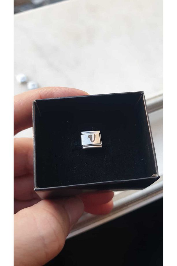 ÇELİK CHARM CHARM V HARFİ İSİM TARİH BAŞ HARF YAZILIR 9 MM - 5