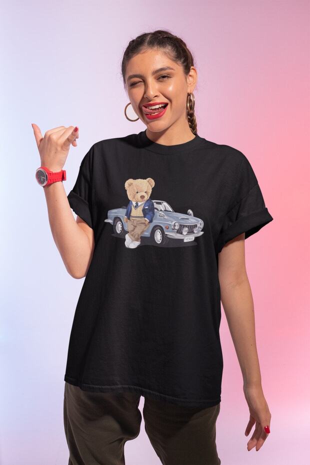 Oversize Printed Black Tshirt - 2