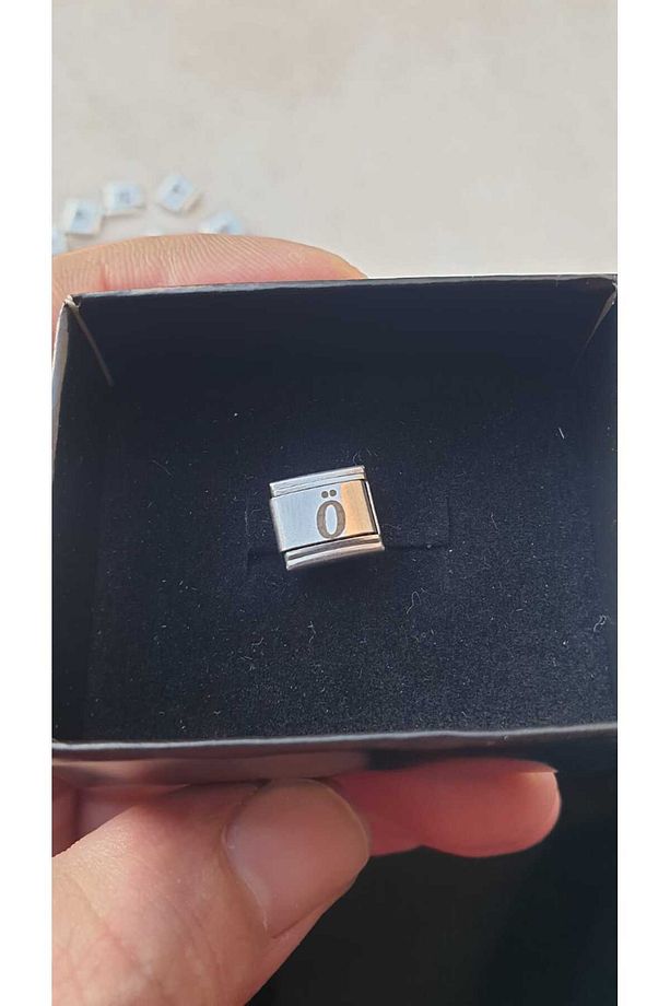 İTALYAN ÇELİK CHARM NOMİ ÇELİK CHARM Ö HARFİ İSİM TARİH BAŞ HARF YAZILIR 9 MM  FMACCESORİES - 3
