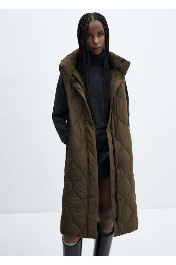 Uzun kapitone yelek - 1