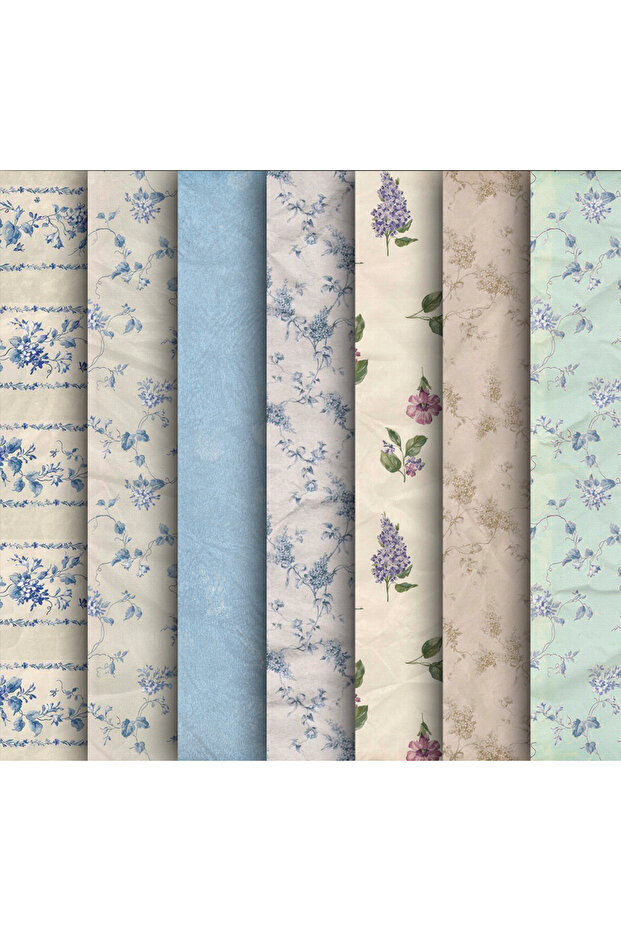 Flower Themed Gift Package Paper (35X50 cm 7 Pieces)