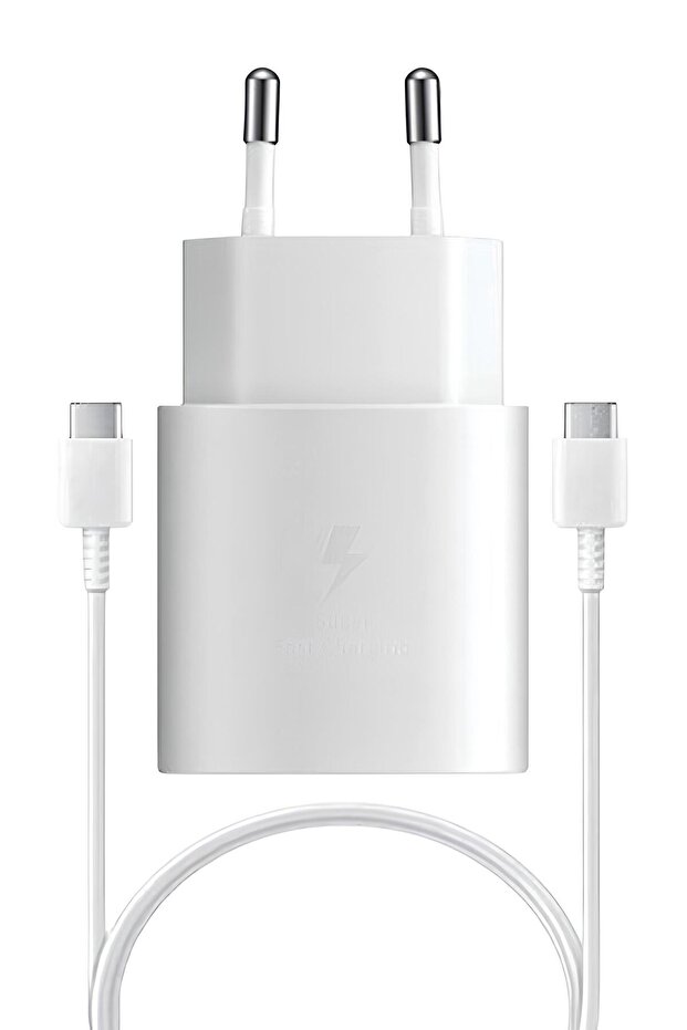 WANNA PROTECT 25W Type-c to USB-c Samsung Xiaomi Redmi Realme Oppo Uyumlu Hızlı Şarj Aleti Adaptör Kablo Set
