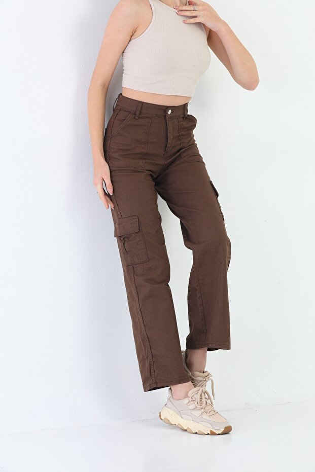 Kadın Kargo Cepli Pantolon - 6