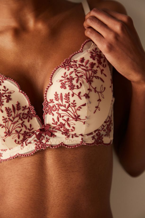 Intense Broderie Push Up Destekli Bej Sütyen - 6