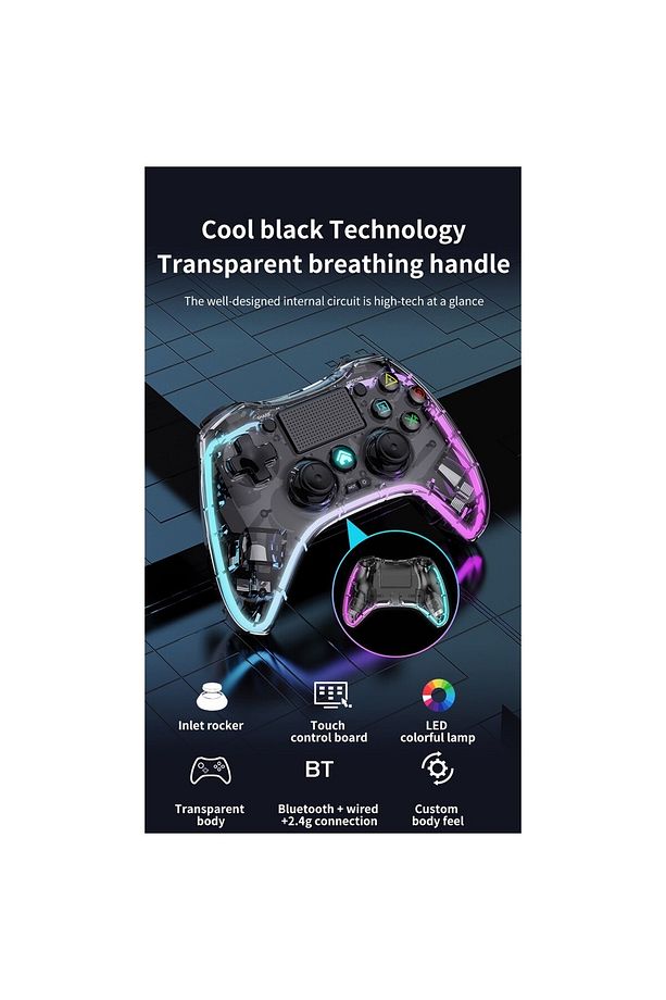 IOS ipad iphone Gamepad Oyun Kablosuz Gamepad Telefon/android/ıos/pc/ps4/tv Box Uyumlu Oyun Kolu RGB - 5
