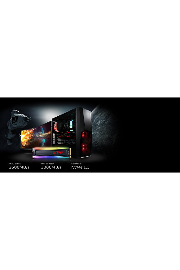 AS40G-512GT-C XPG SPECTRIX S40G RGB M.2 512GB (3500/3000MB/s) PCIe + NVMe (3D NAND) SSD - 3