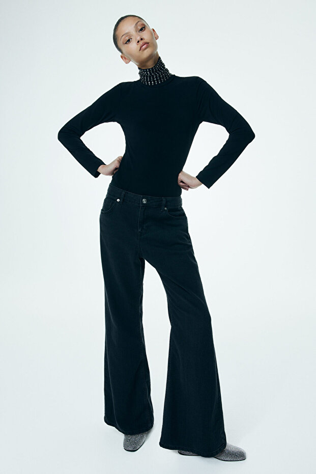 Baggy Flared Low Jeans - 1