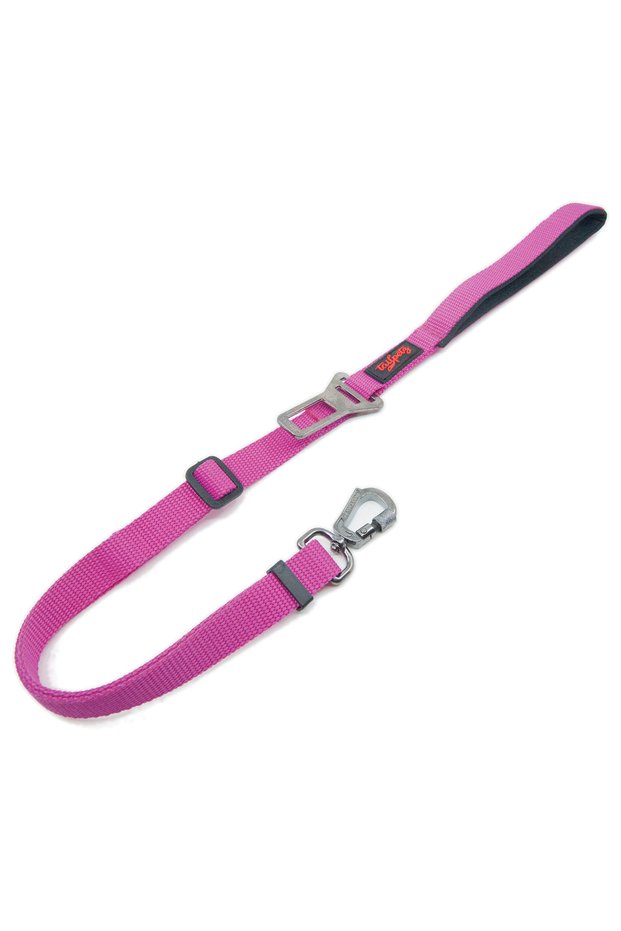 Travel Leash Vehicle Safety Buckle Cat Dog Traveling Transport Strap Pink